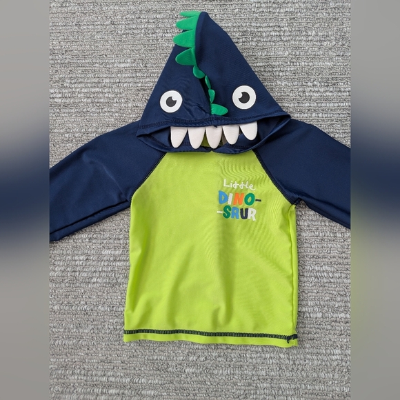 🎈Sol Swim Little Dinosaur Hooded Swim Top - Size 18 Months - Picture 1 of 7